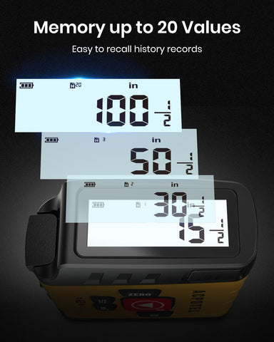 ACPOTEL DT20 tape lock feature keeps measurements secure and accurate.