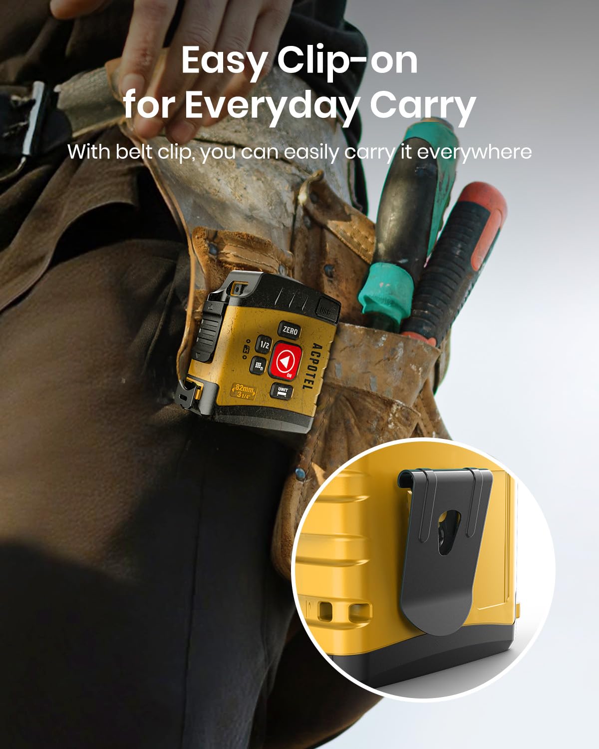 ACPOTEL DT20 use on site for interior design, carpentry, and industrial surveys.