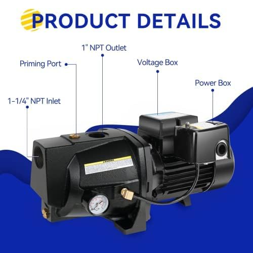 Acquaer automatic pressure switch maintains steady household pressure.