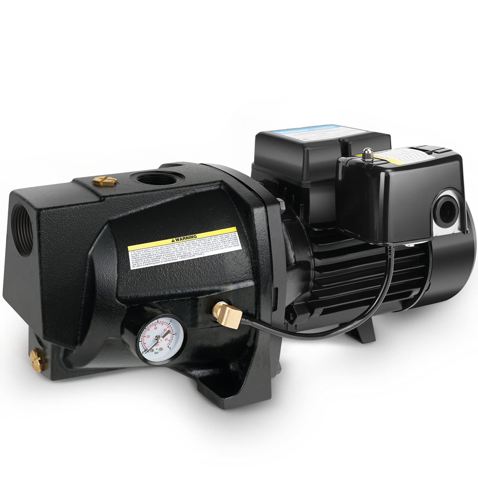 Acquaer shallow well jet pump front view for reliable water supply