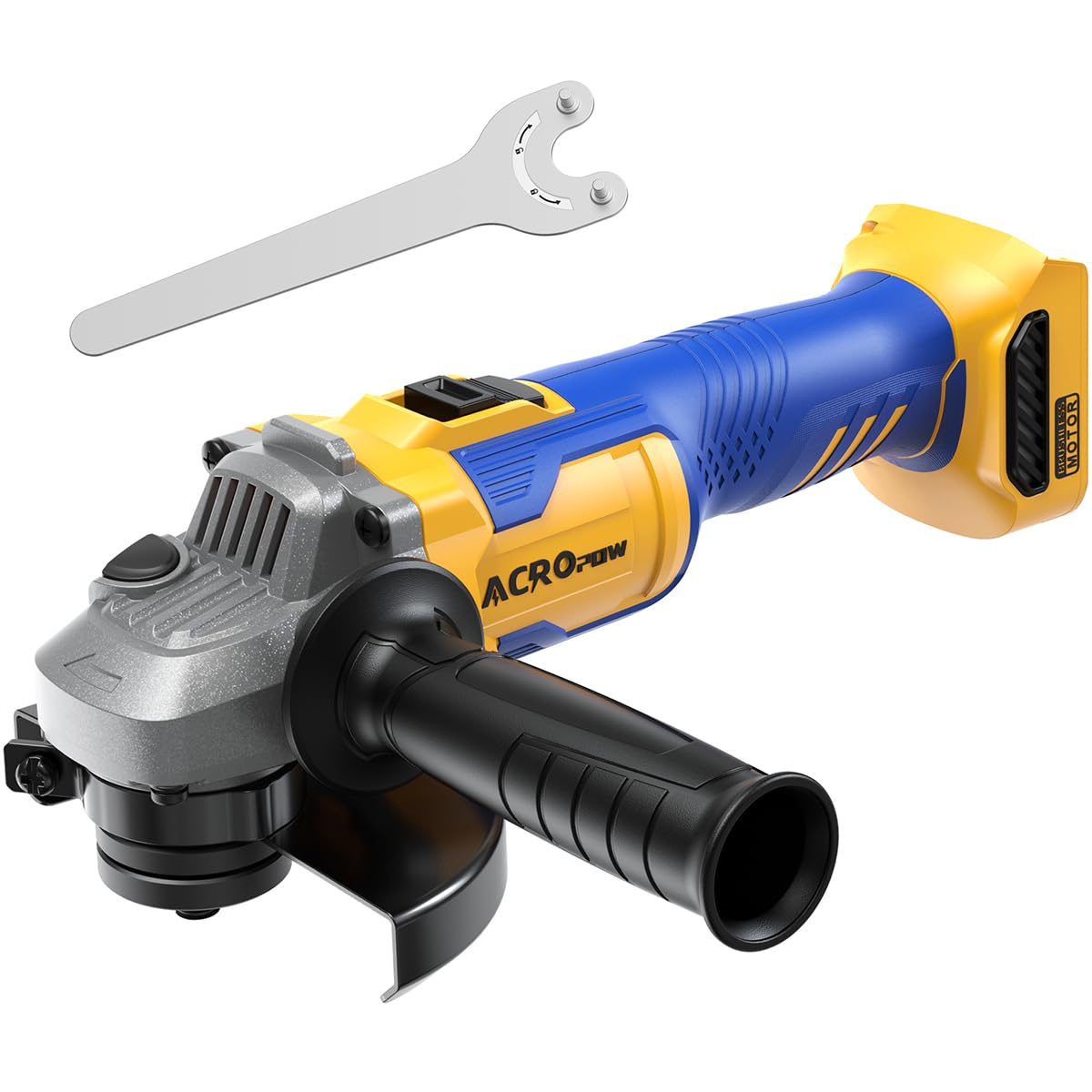 ACROPOW cordless angle grinder with a 4-1/2-inch disc for versatile grinding