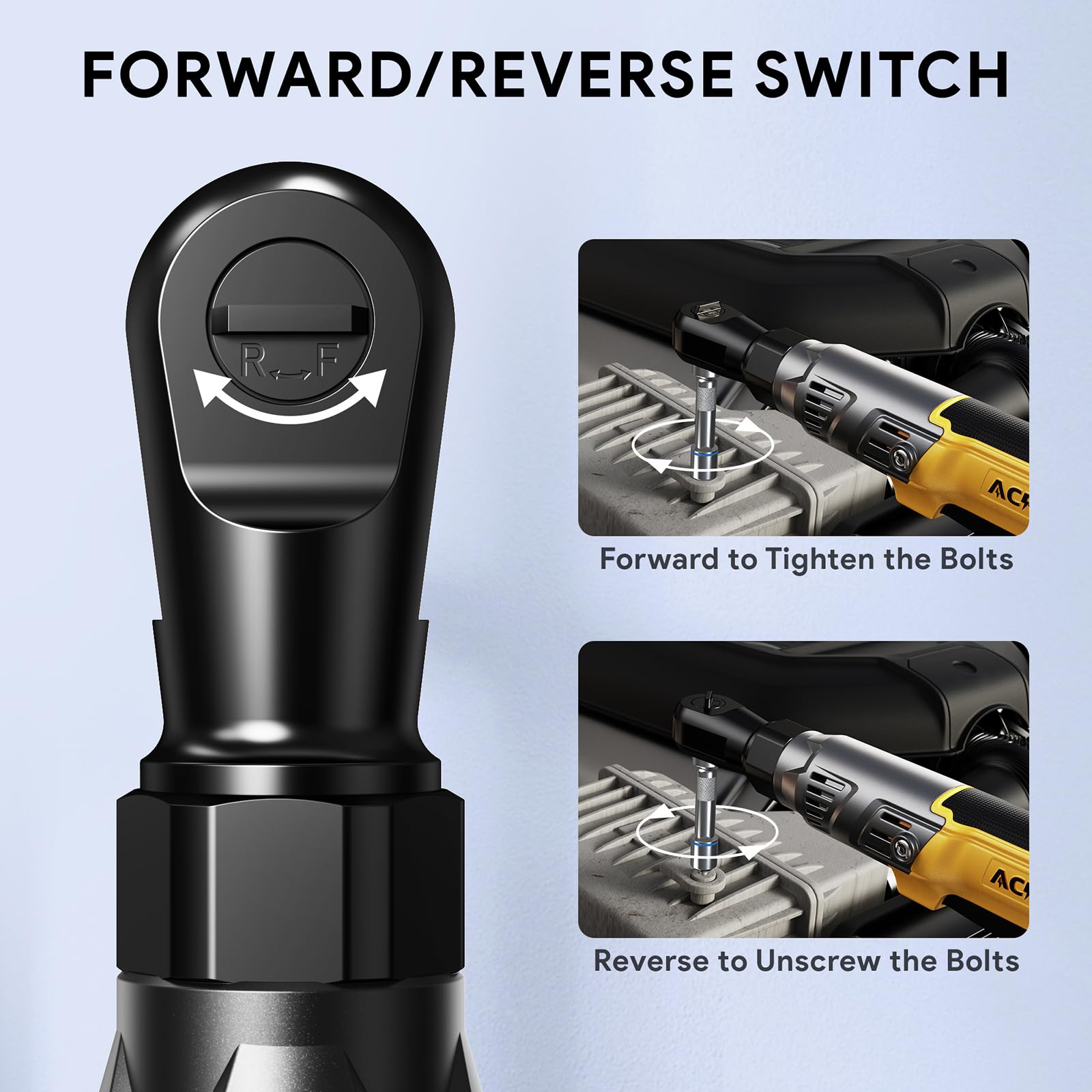 ACROPOW adjustable speed and forward-reverse for versatile tightening