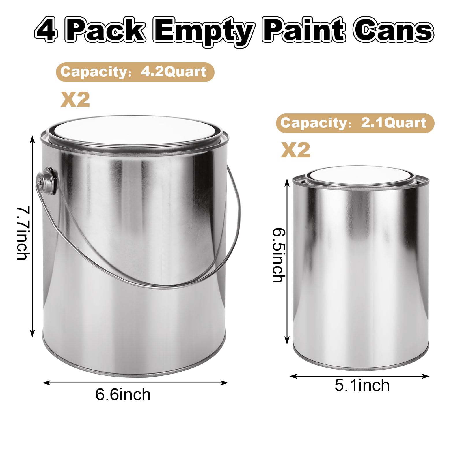 Acrux7 2 quart paint can with lid for small leftovers and neat sealing.