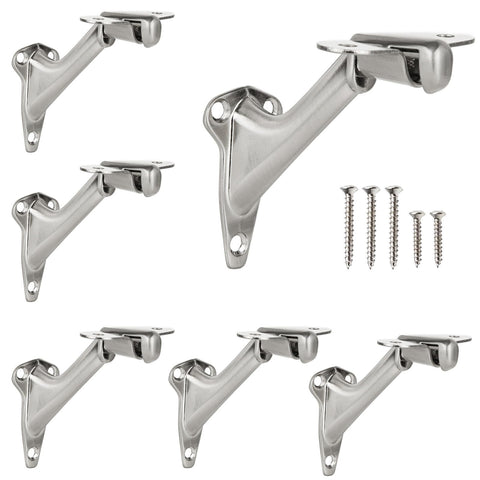 Acrux7 3-inch handrail bracket close-up in satin nickel, durable zinc alloy.