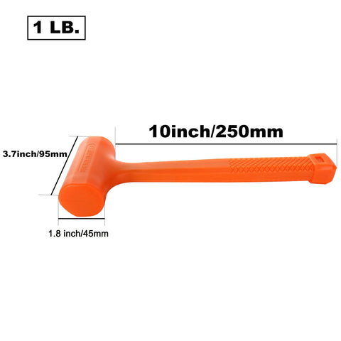 Acrux7 dead blow hammer two-pack with orange grip for secure handling