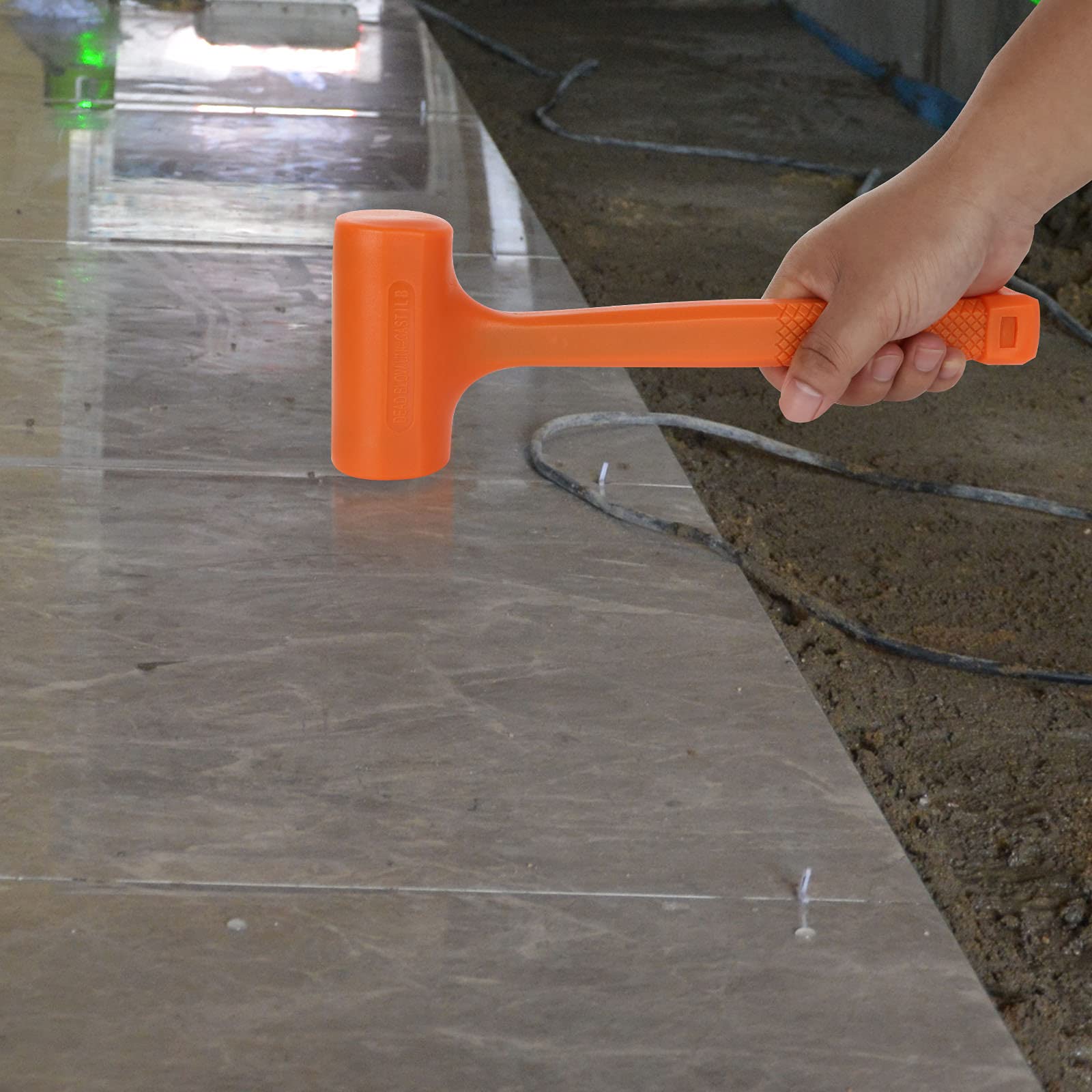 Acrux7 orange grip dead blow hammer designed for anti-slip control