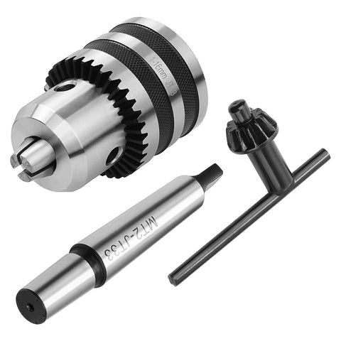 Acrux7 heavy-duty drill chuck in a workshop setup