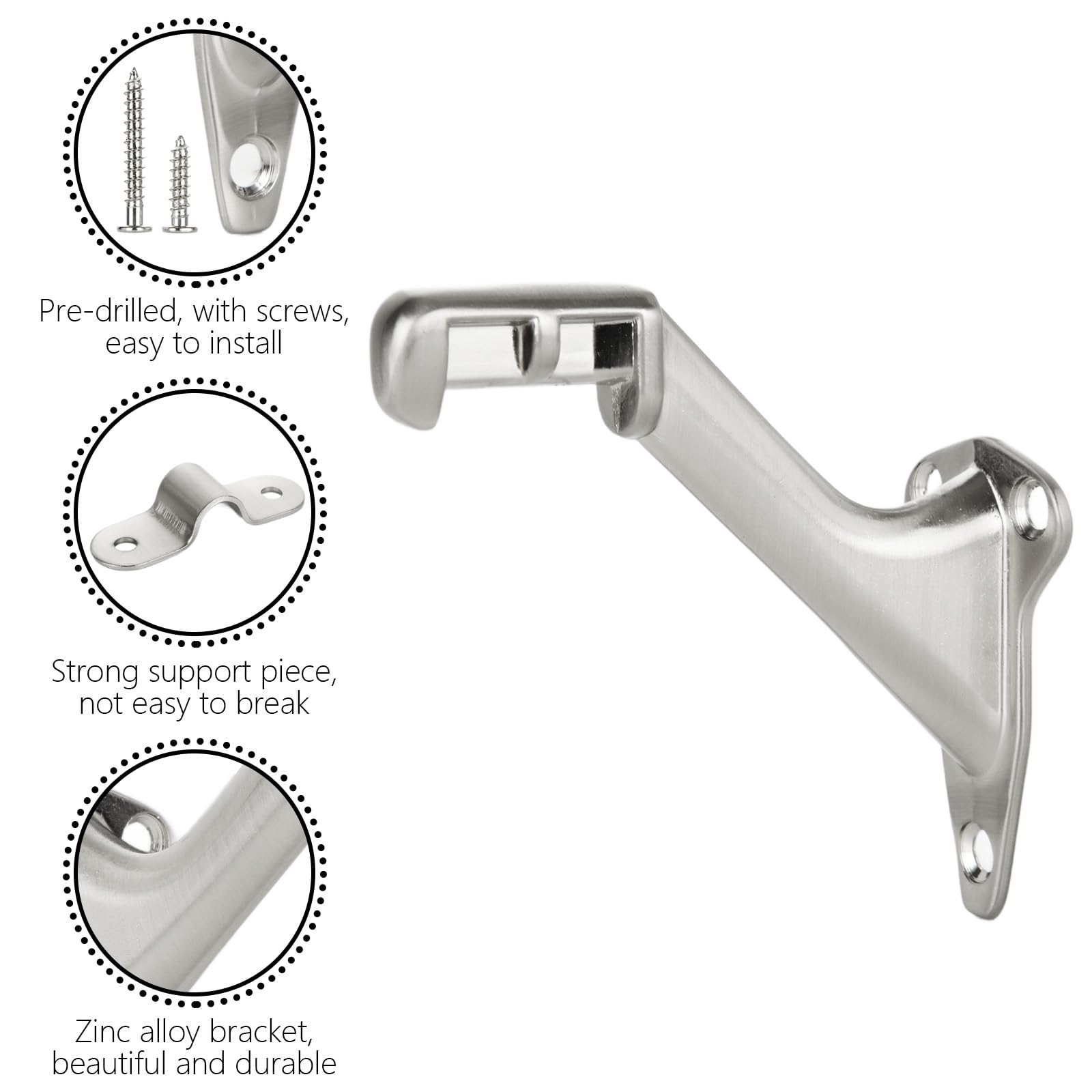 Acrux7 heavy-duty handrail hardware satin nickel to prevent rust and wear.