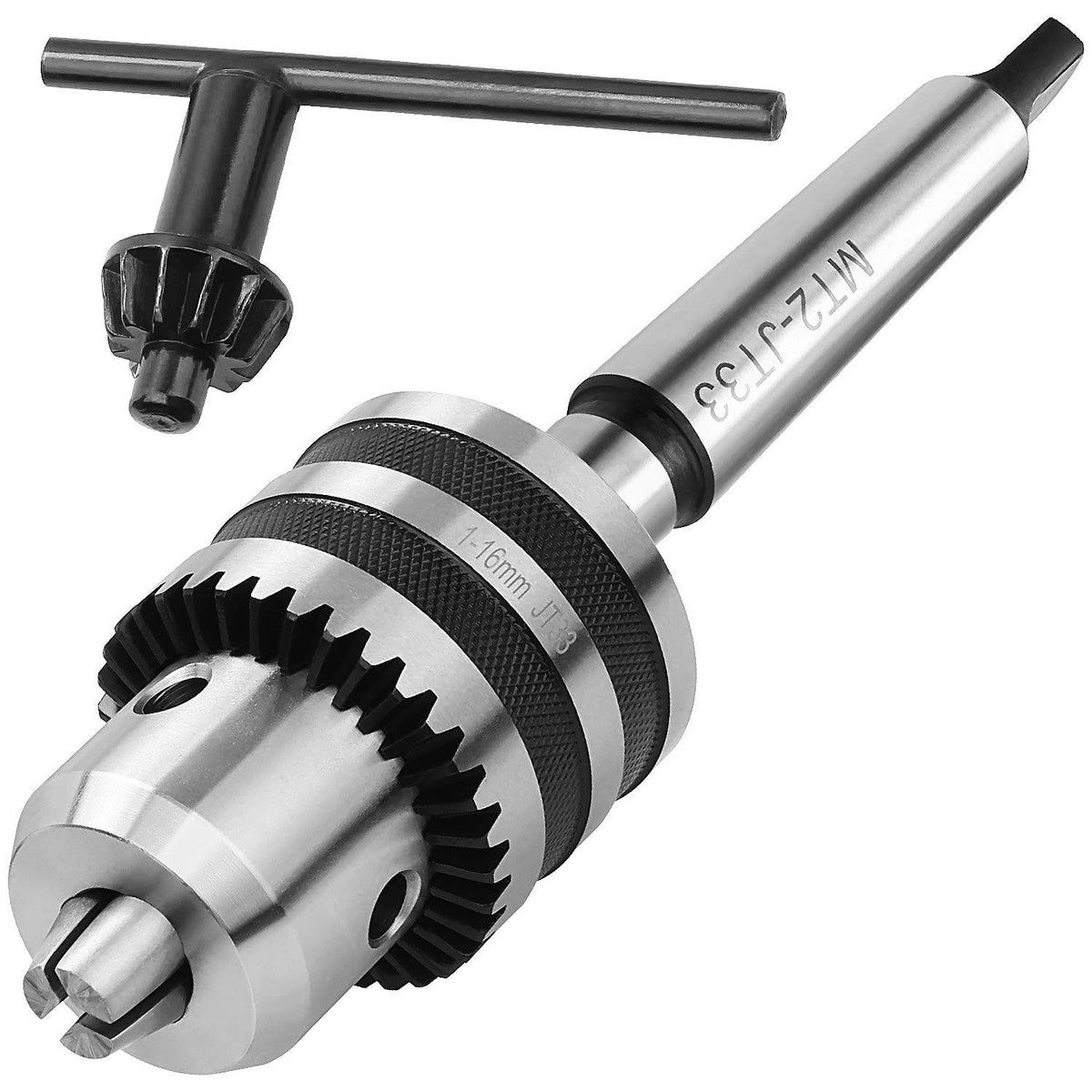 Acrux7 MT2 drill chuck showing capacity from 1/32 to 5/8 inches for precise bits