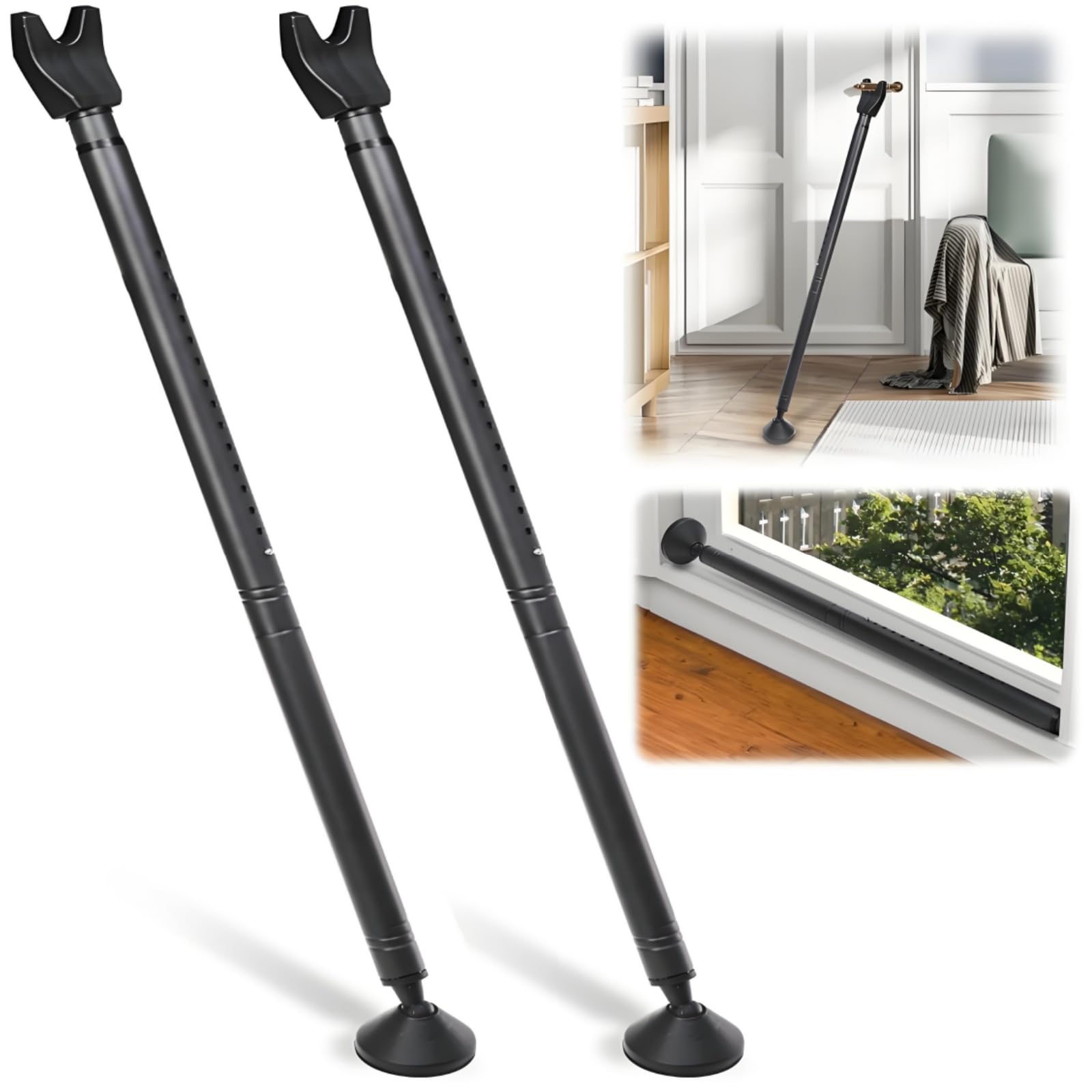 Acshio 2-Pack Door Security Bars set for versatile home and hotel use.