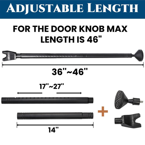 Acshio adjustable door bar from 36 to 46 inches fits many doors securely.