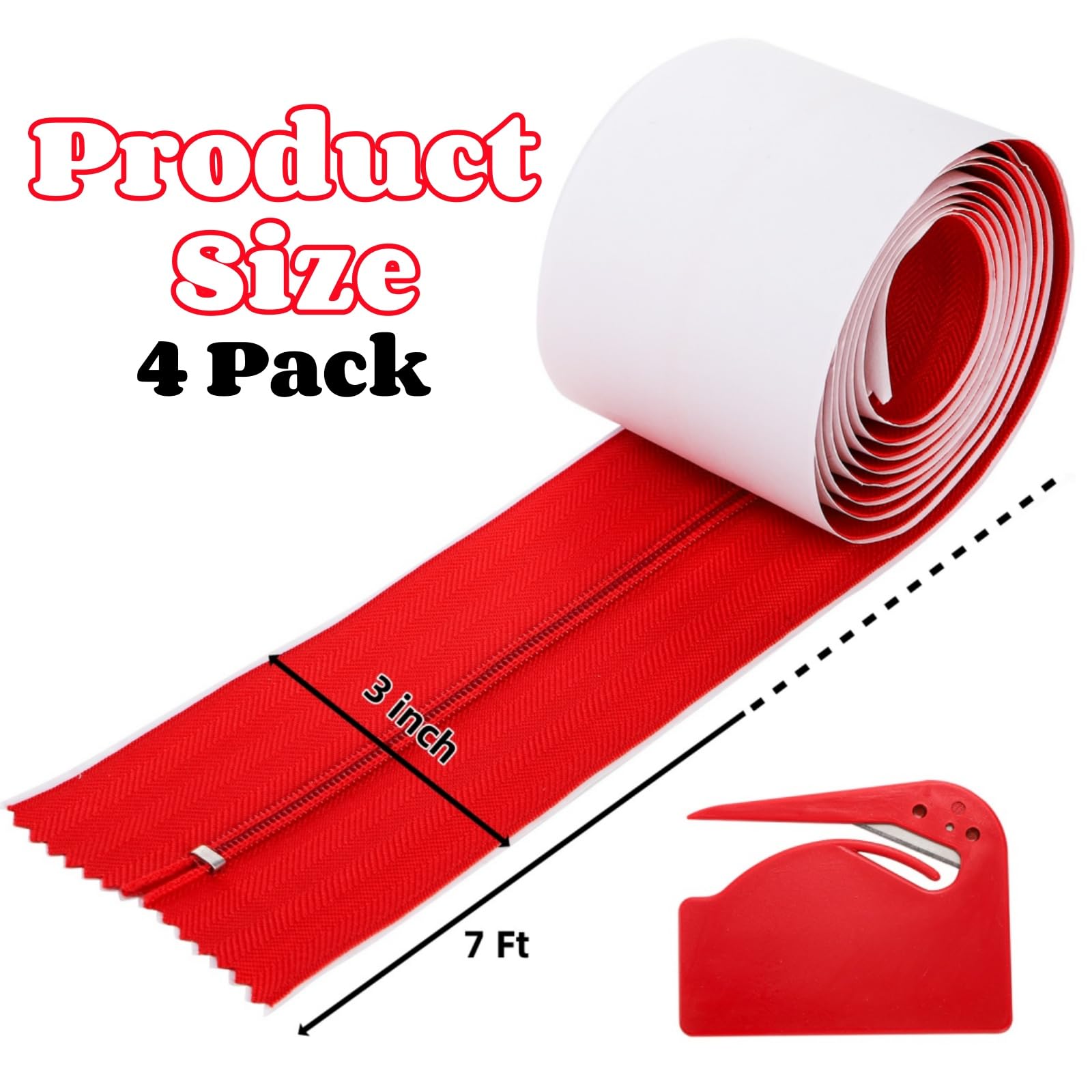 Acshio self-adhesive zipper being applied to a door curtain.