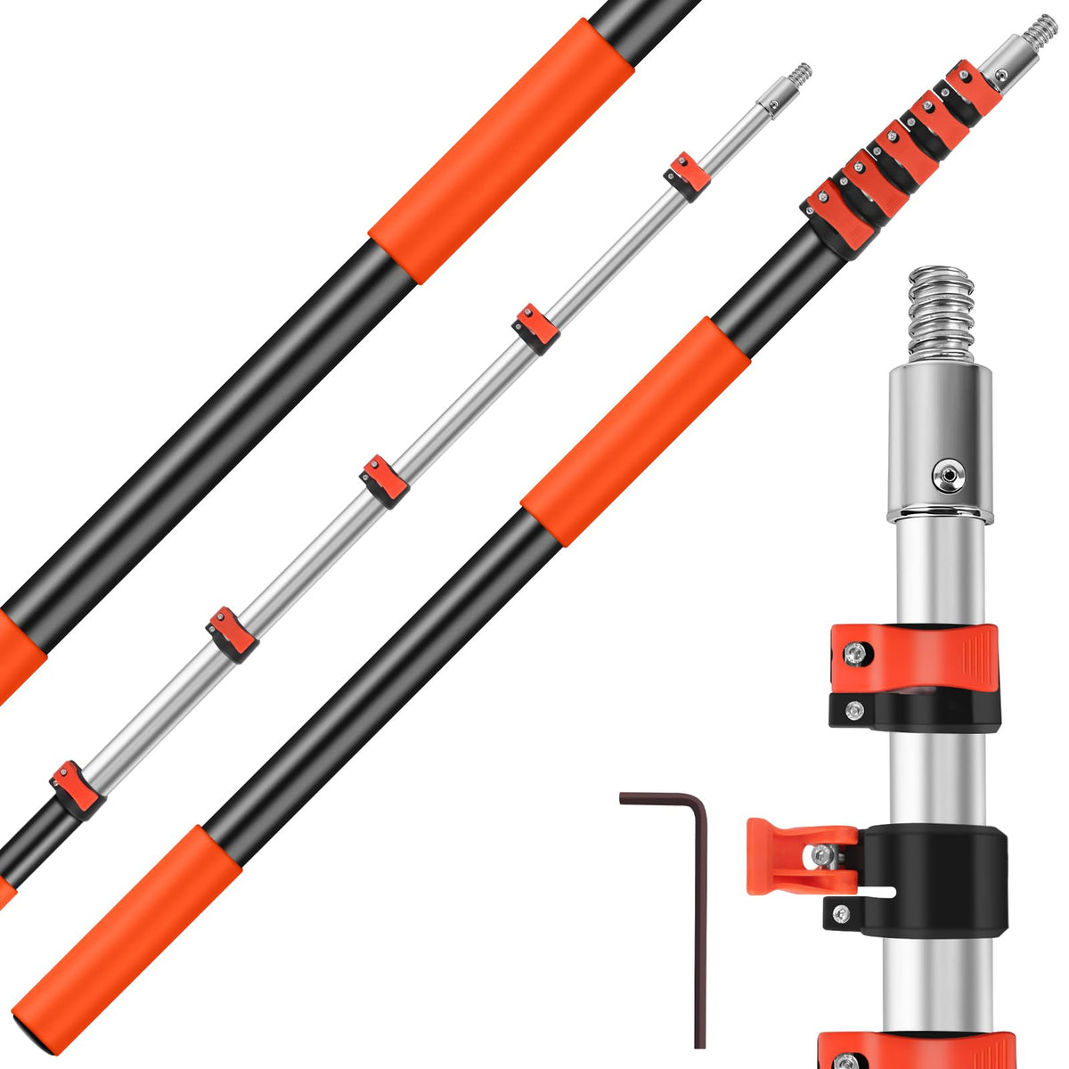 ACTREY telescoping pole extended for high reach cleaning tasks