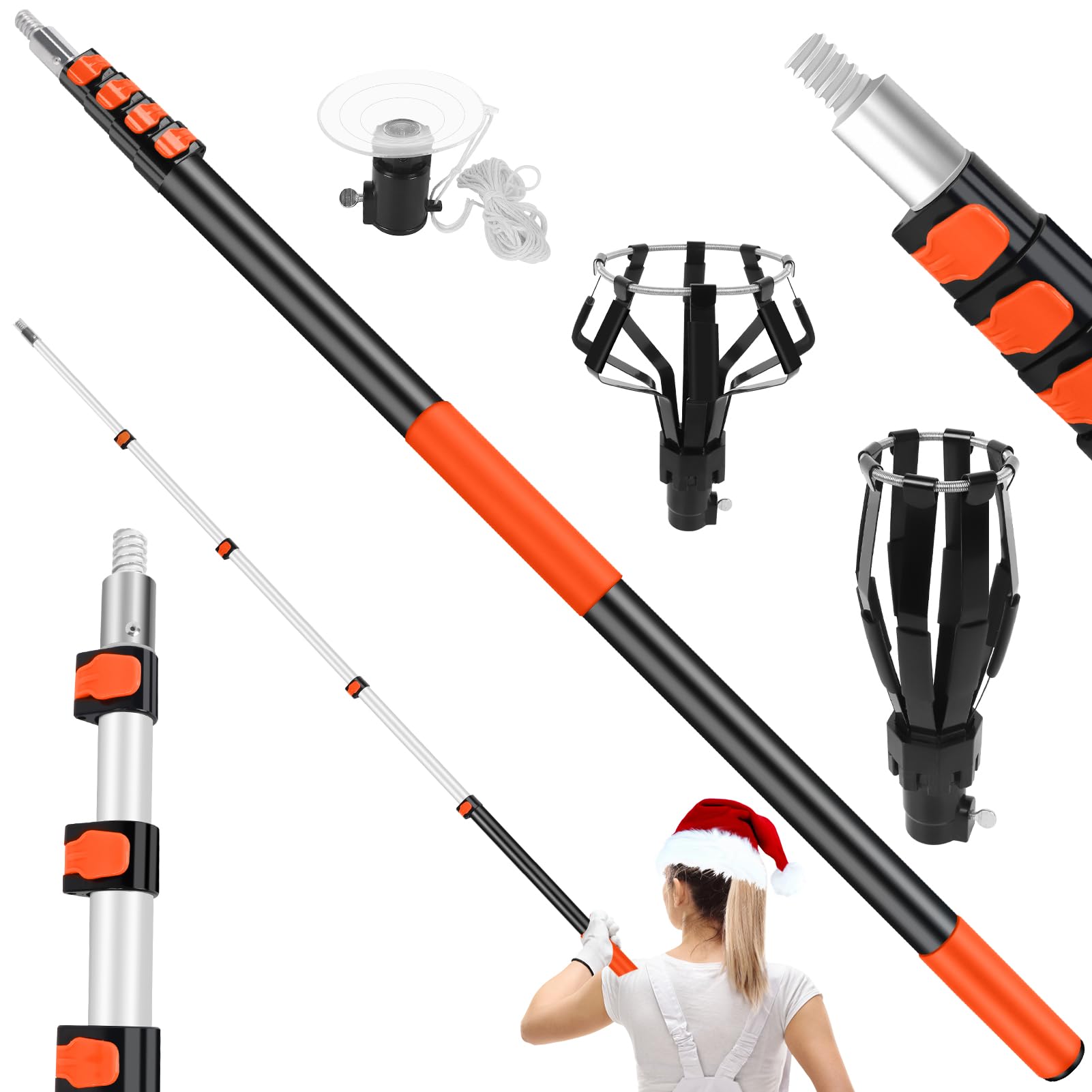 ACTREY lightbulb changer with a 20ft extension for high ceilings and safe ground-level bulb replacement.