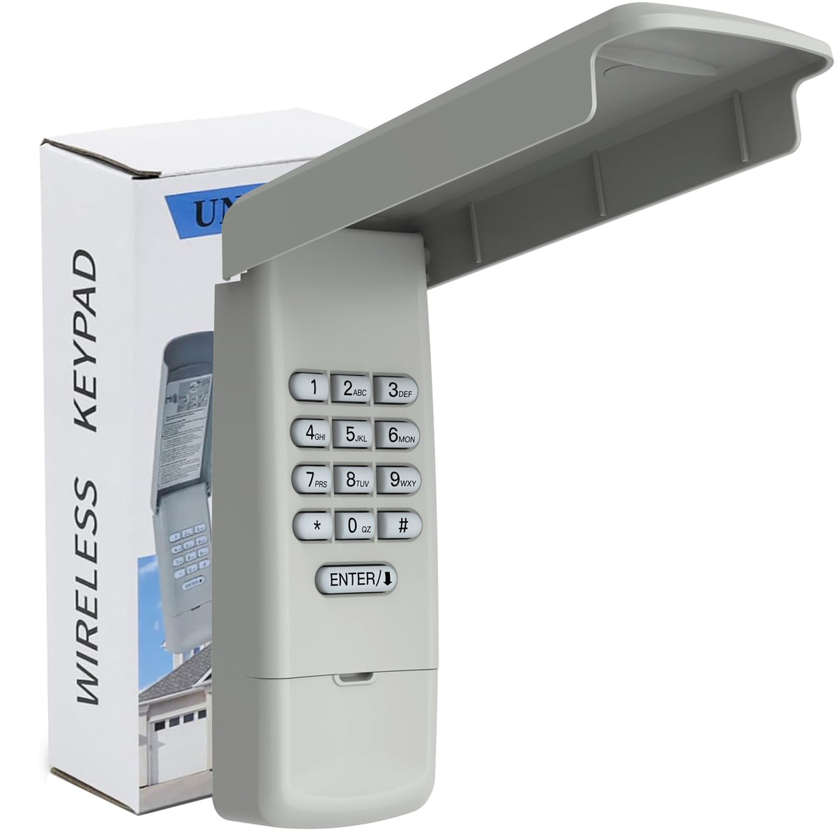 Acvoce universal garage keypad close-up with backlit keys for easy entry