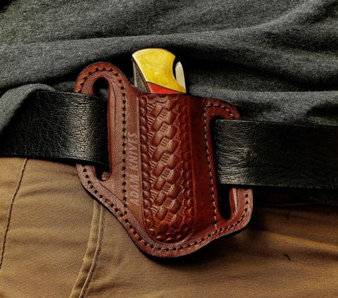 ADAM KNIVES belt-loop sheath for quick, accessible knife carry.