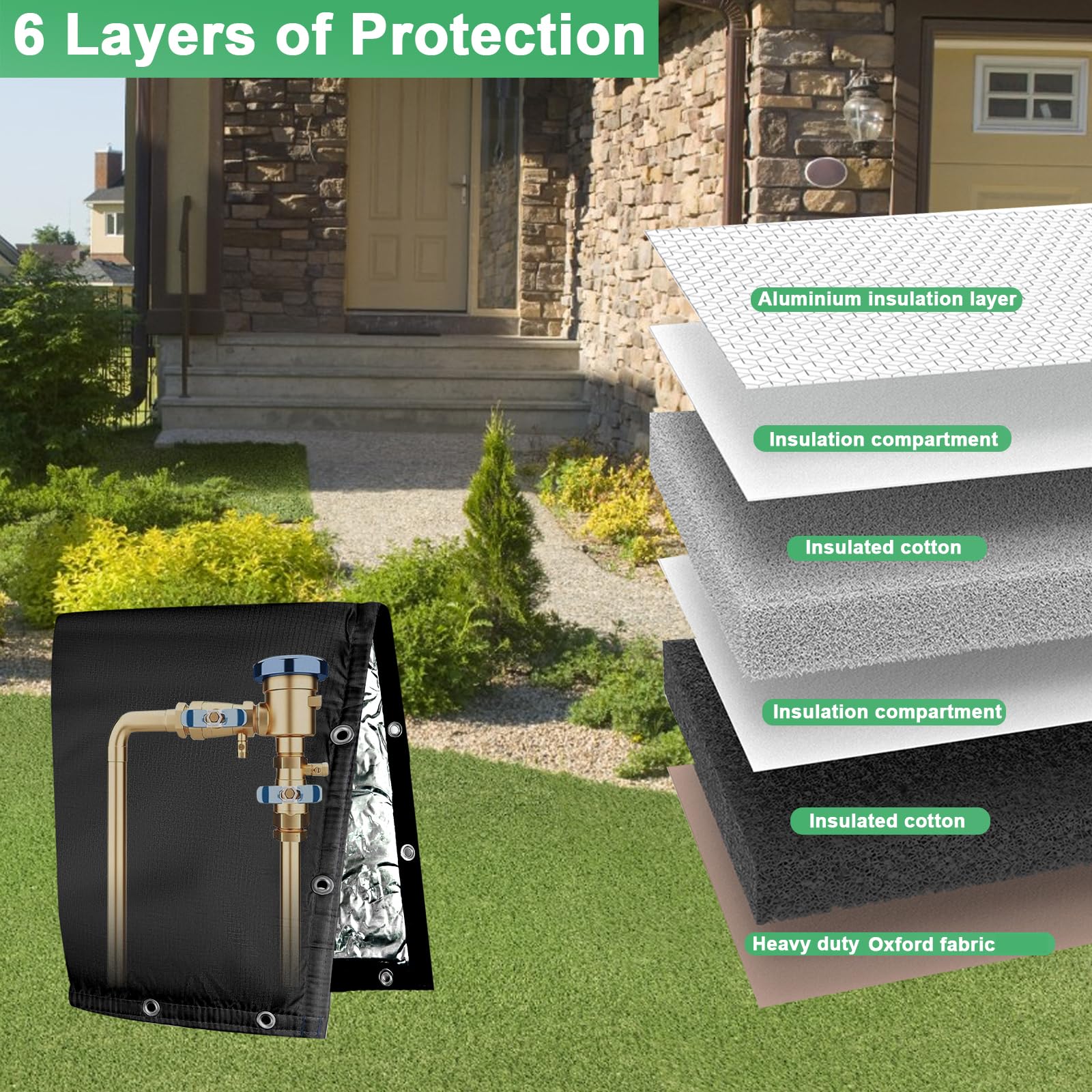 Close-up of Adamoss cover showing the 6-layer insulation design