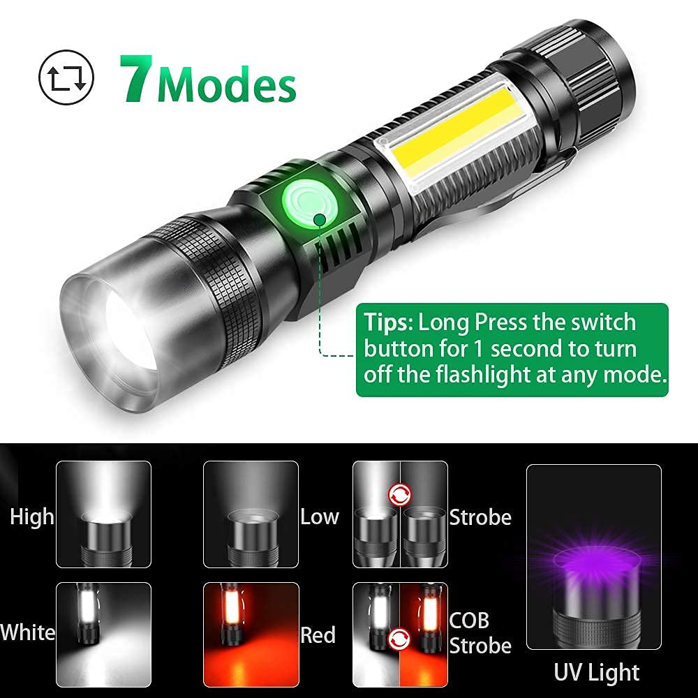 AdamStar UV flashlight charging via USB for convenient recharging