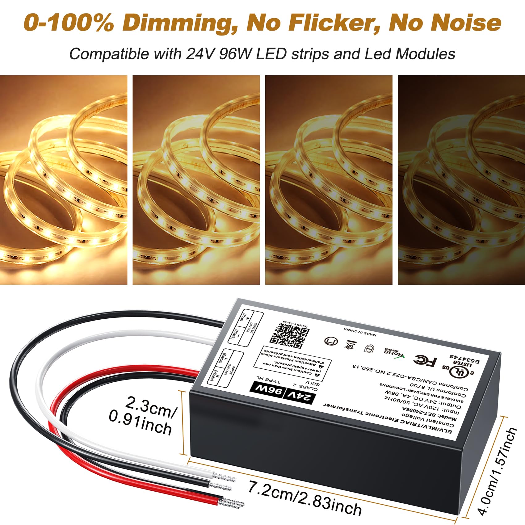 Adapter-Universe 24V dimmable LED driver dimmer switch compatibility with common systems