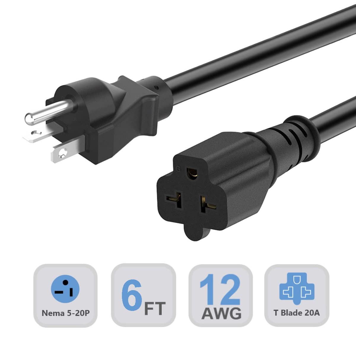 ADCAUDX 4-in-1 T-blade adapter cord offering multiple outlet options