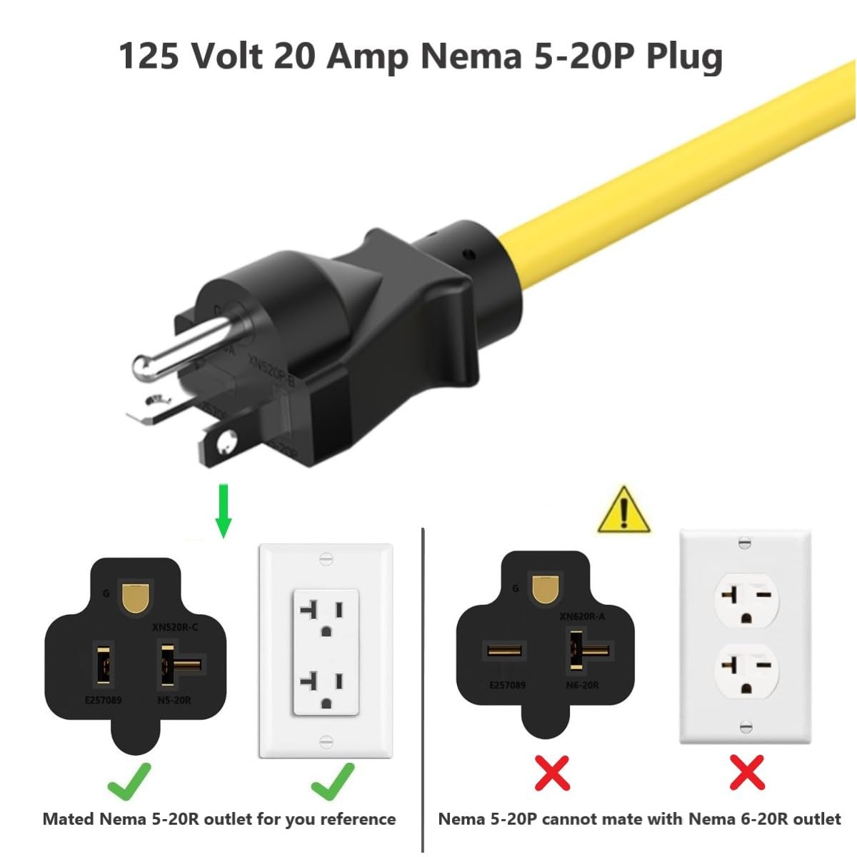ADCAUDX yellow SJTW 12AWG cable for durable outdoor extension.