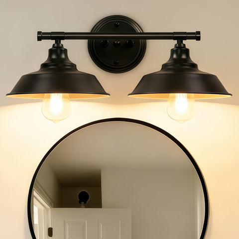 Adcssynd 2-Light Farmhouse Vanity Light over mirror for brighter bathroom vanity