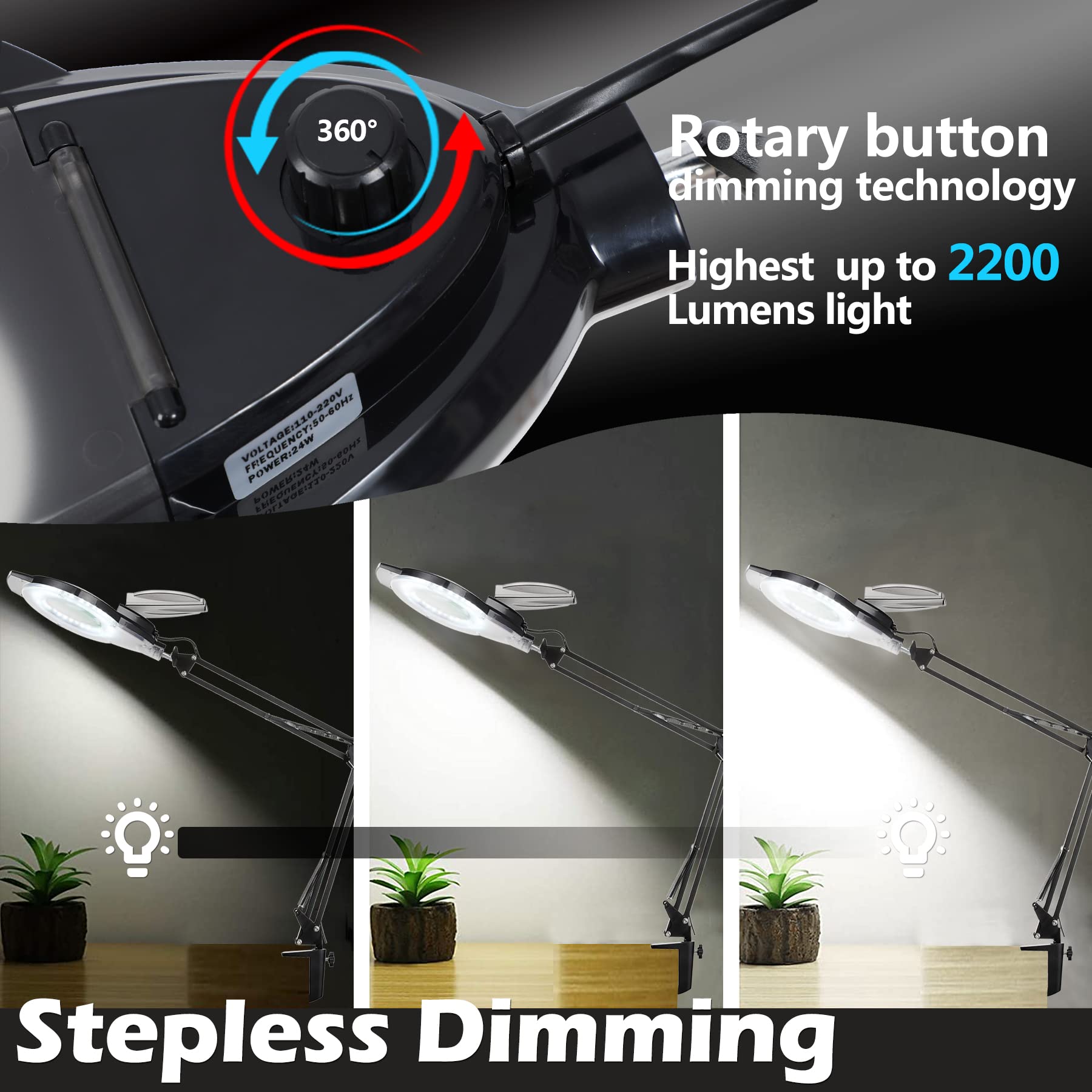 ADDIE KIRKAS clamp base secures lamp to your desk