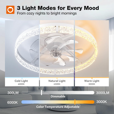 addlon dimmable LED light 3000–6000K creates warm to cool ambience.
