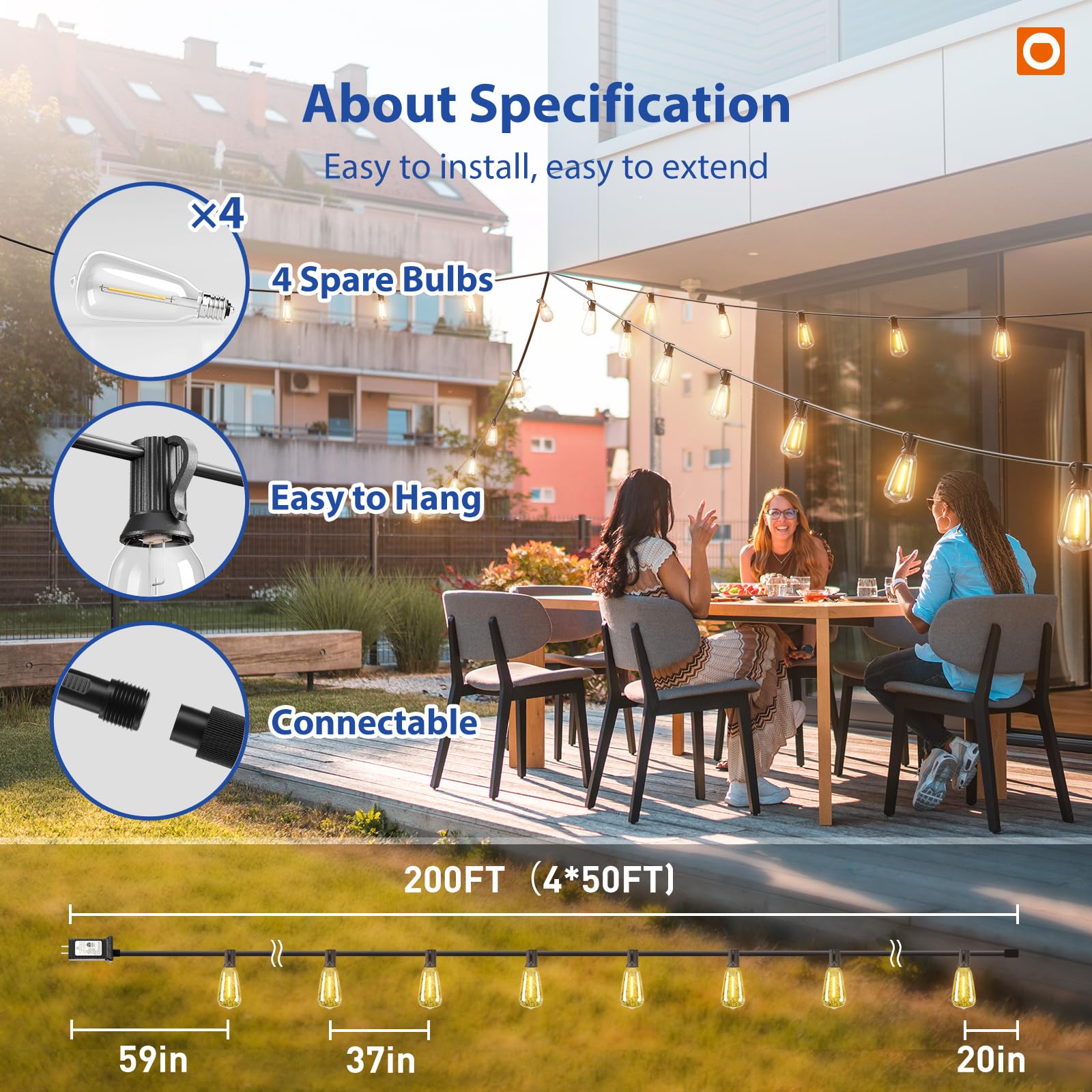 Addlon four spare bulbs ensure quick replacements during events.