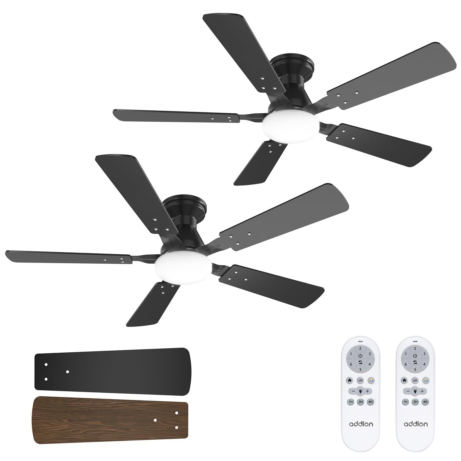 addlon 48in black ceiling fan with light, energy-efficient and stylish for any room