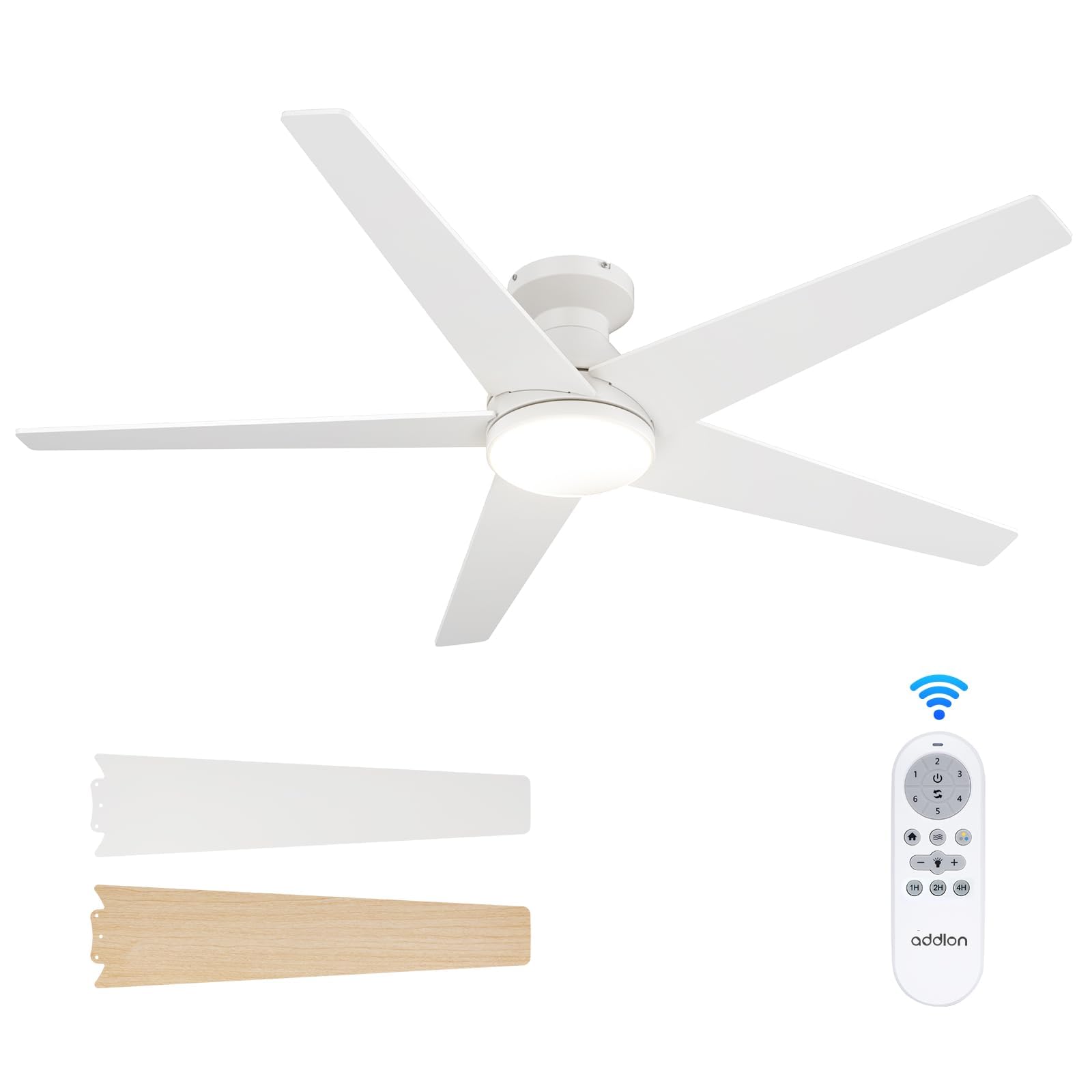 Addlon 52inch ceiling fan with light for efficient cooling and ambient lighting.