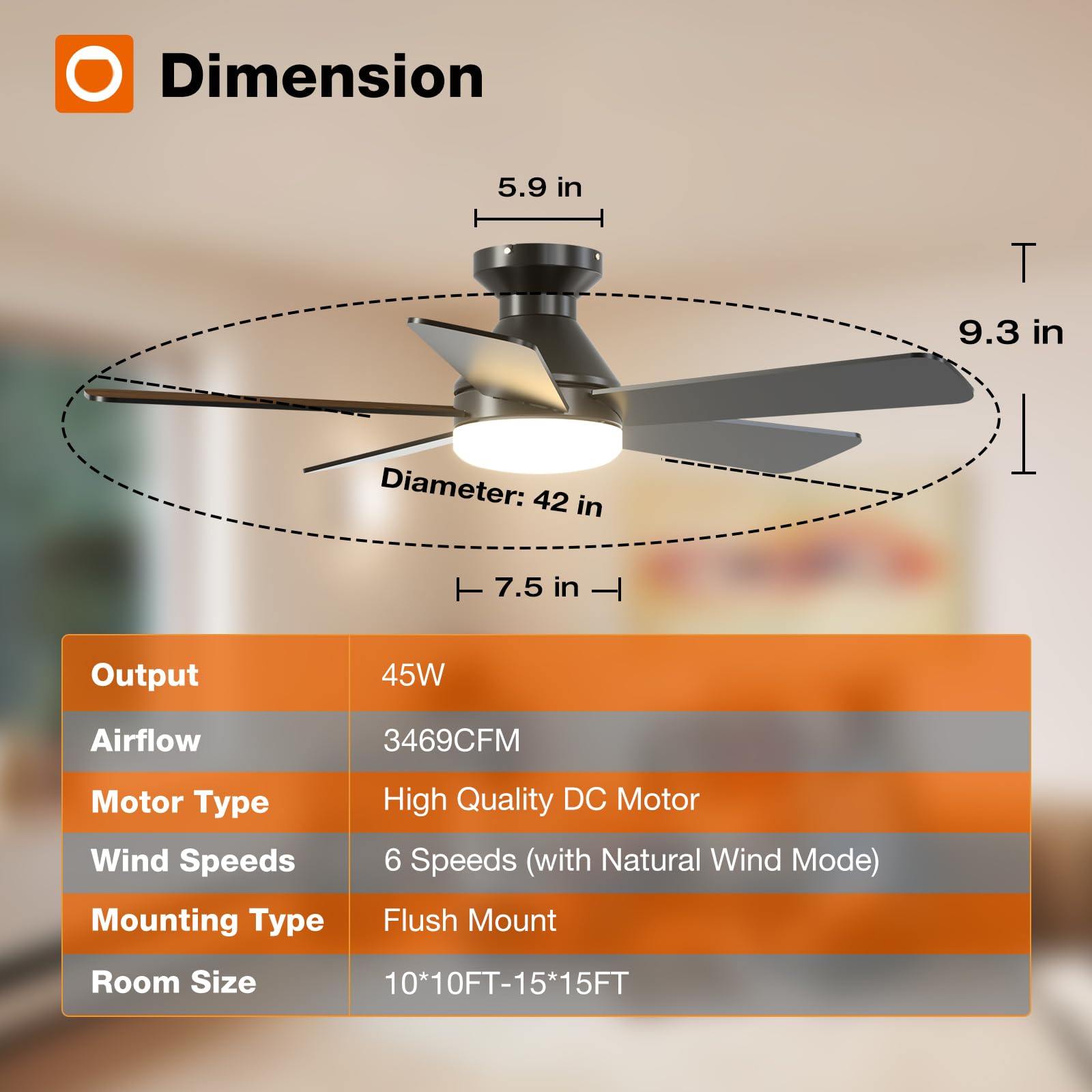 Addlon DC motor with six speeds for customizable airflow