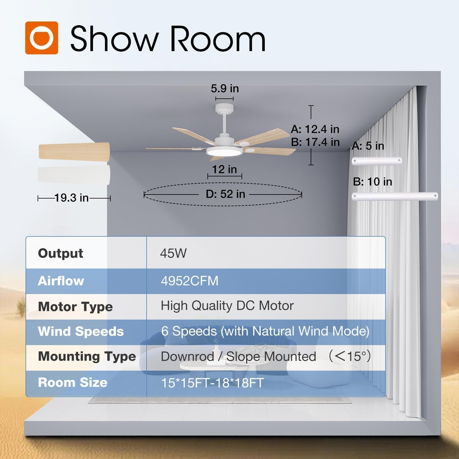 Addlon double-sided blades in white and wood for décor options.