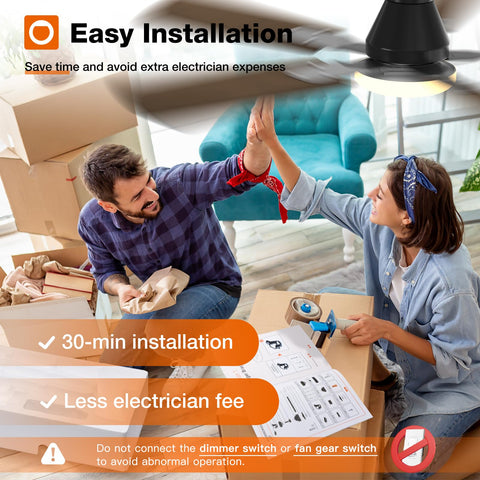 addlon easy-install outdoor-rated fan with clear setup videos