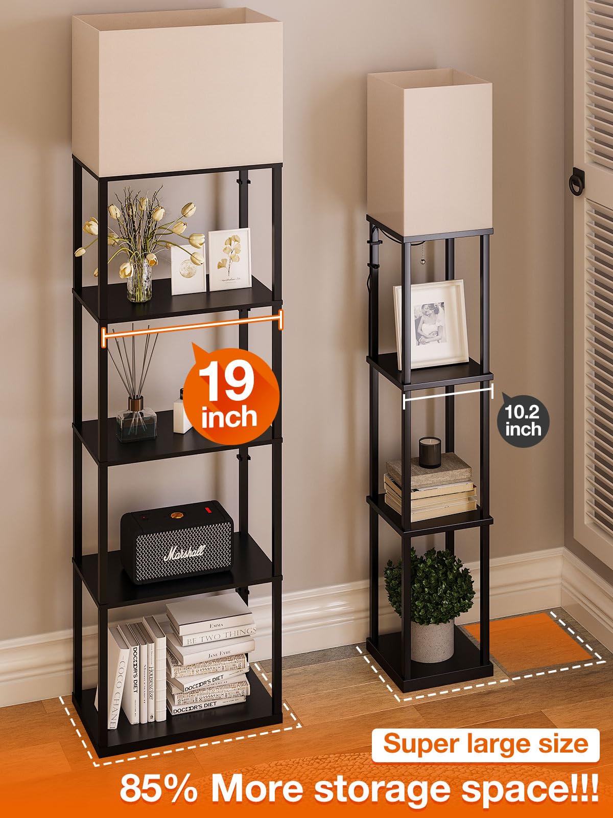 Addlon five-tier display lamp providing organized storage for home office