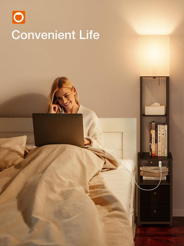 Addlon floor lamp black base provides sturdy support with modern style