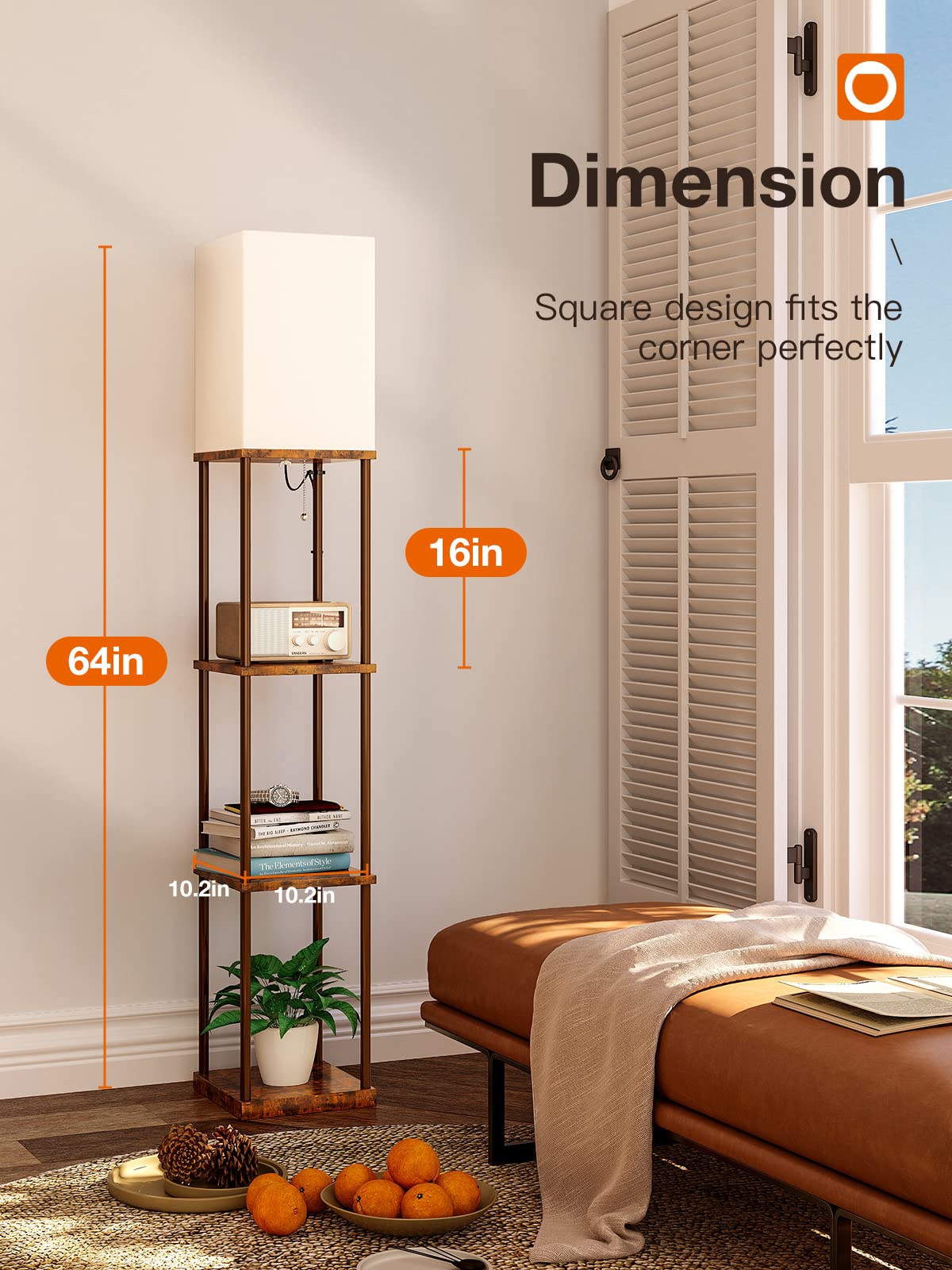 Addlon display shelves for photos, plants, and books