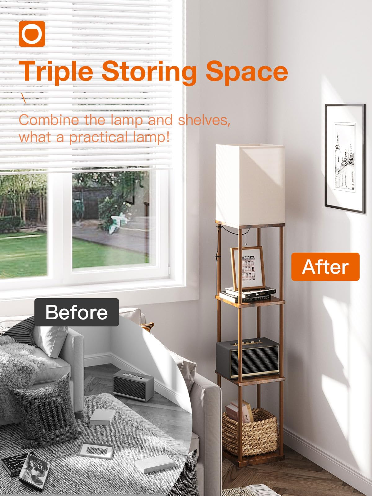 Addlon heavy base ensures stable floor lamp placement