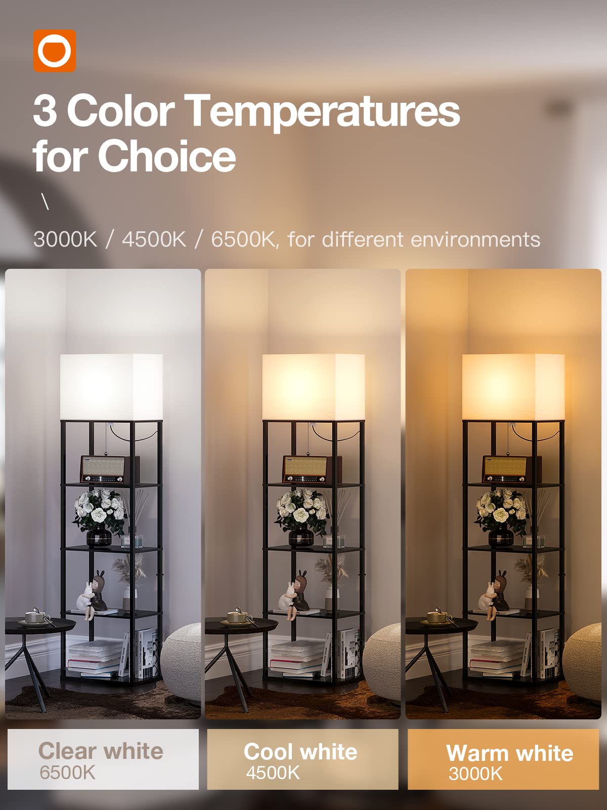 Addlon LED lamp with 3-color temperature for warm to bright task lighting