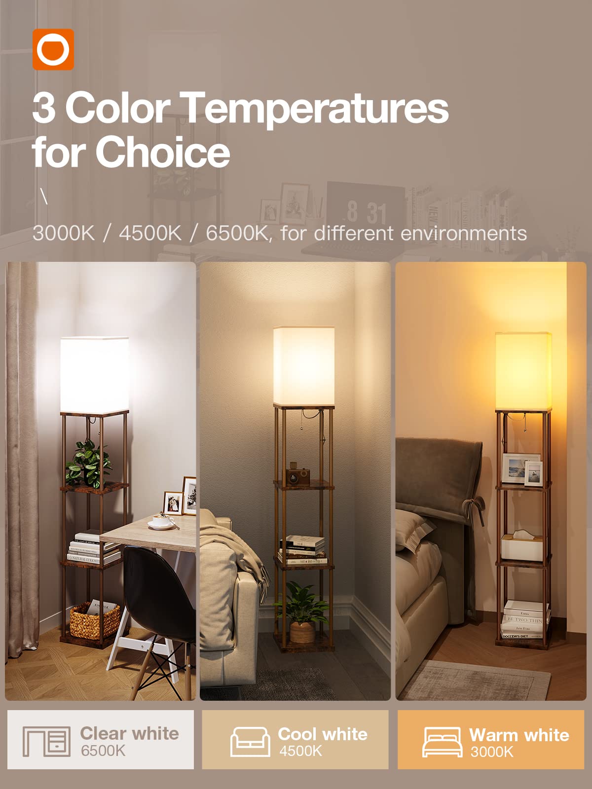 Addlon lamp with 3CCT LED bulb for adjustable ambient lighting
