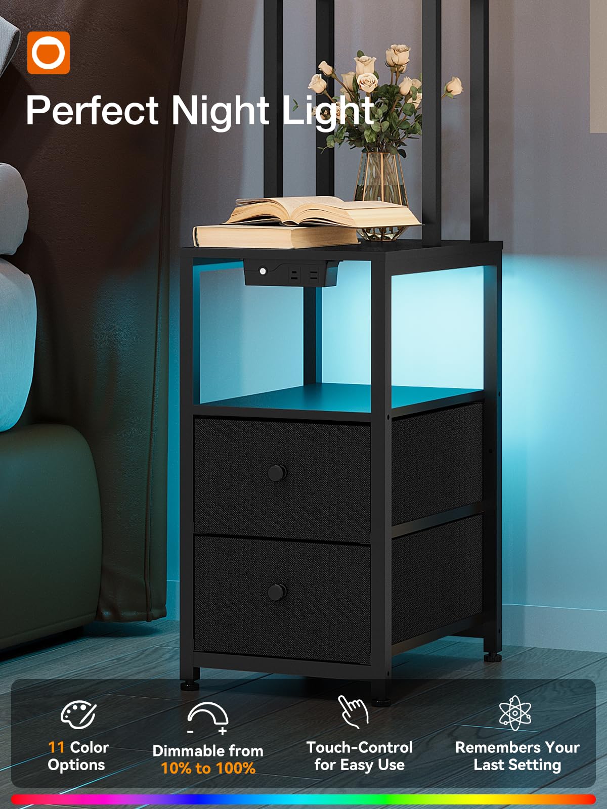 Addlon floor lamp USB and outlet for convenient device charging