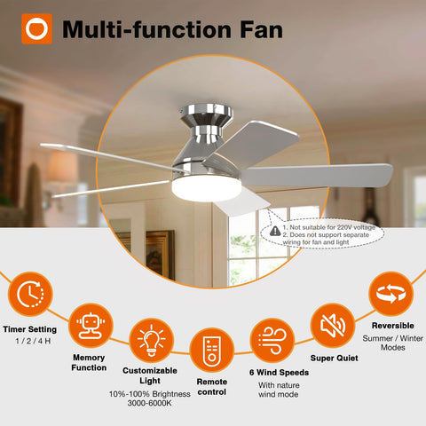 Compact flush-mount fan ideal for small bedrooms