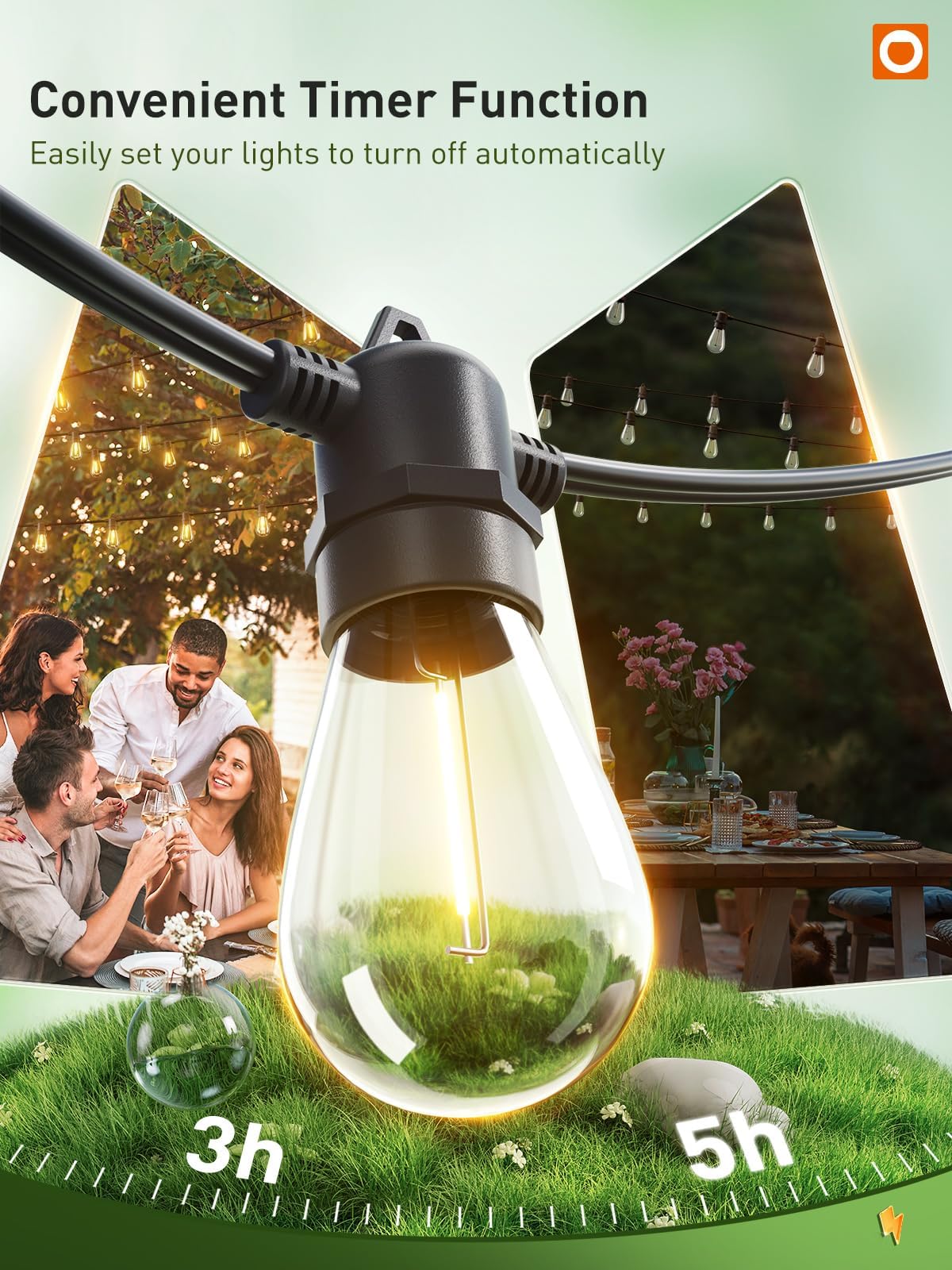 Addlon three lighting modes and timer for versatile outdoor lighting