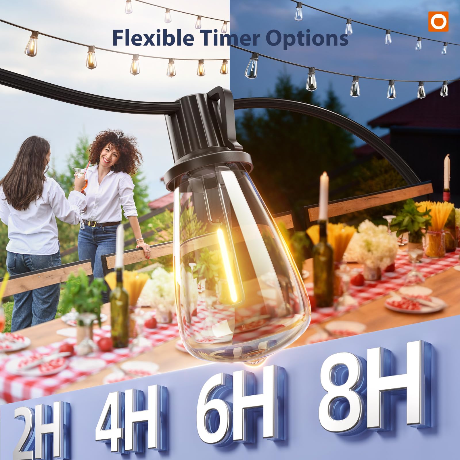 Addlon outdoor waterproof string lights withstand rain and damp evenings