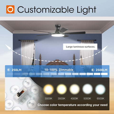Addlon ultra-quiet ceiling fan at 35dB ideal for bedrooms and living spaces.