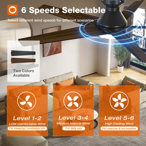 Quiet operation of Addlon ceiling fan at 35 dB suits bedrooms.