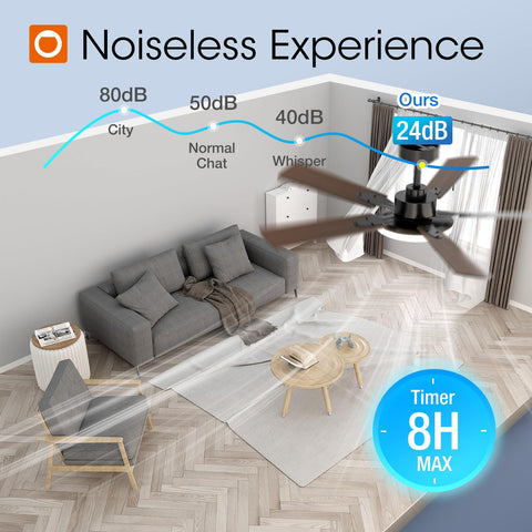 Addlon quiet ceiling fan with low noise perfect for bedrooms and nurseries.