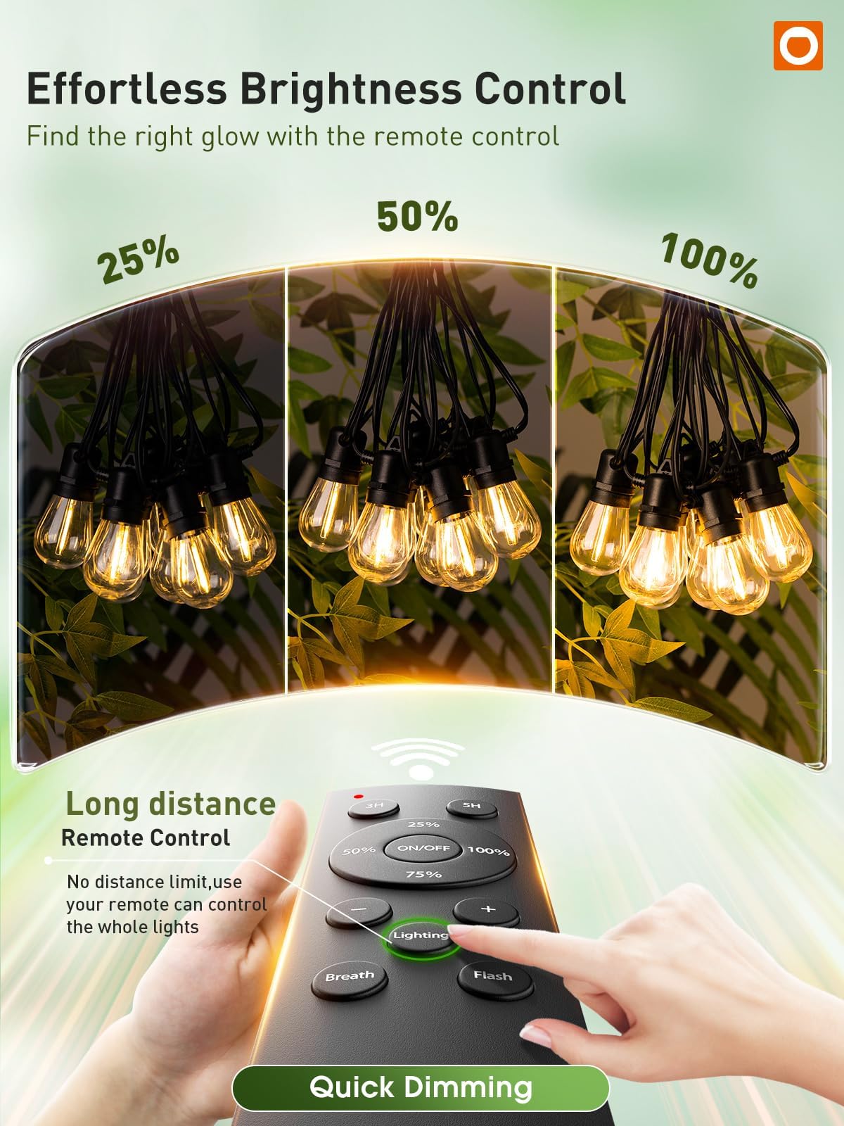 Addlon remote dimmable outdoor lights for effortless mood control