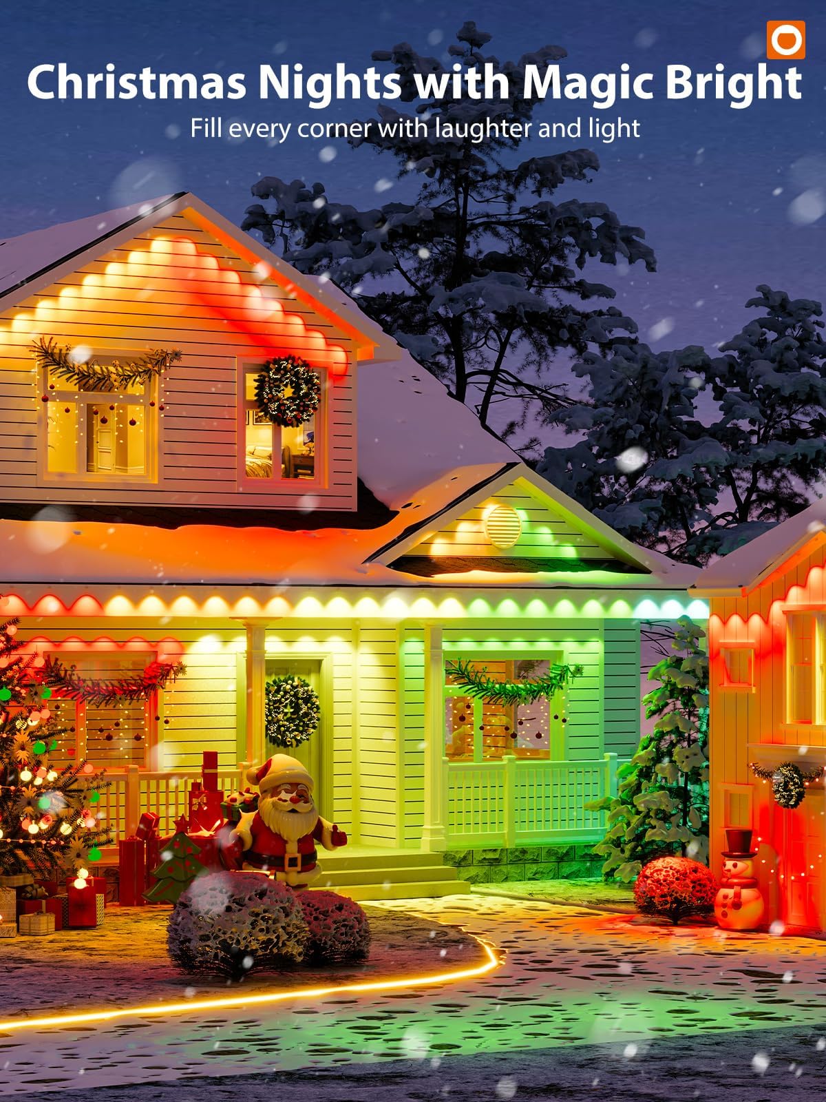 addlon RGB-IC LED lights for porches deliver dynamic color textures for festive evenings.