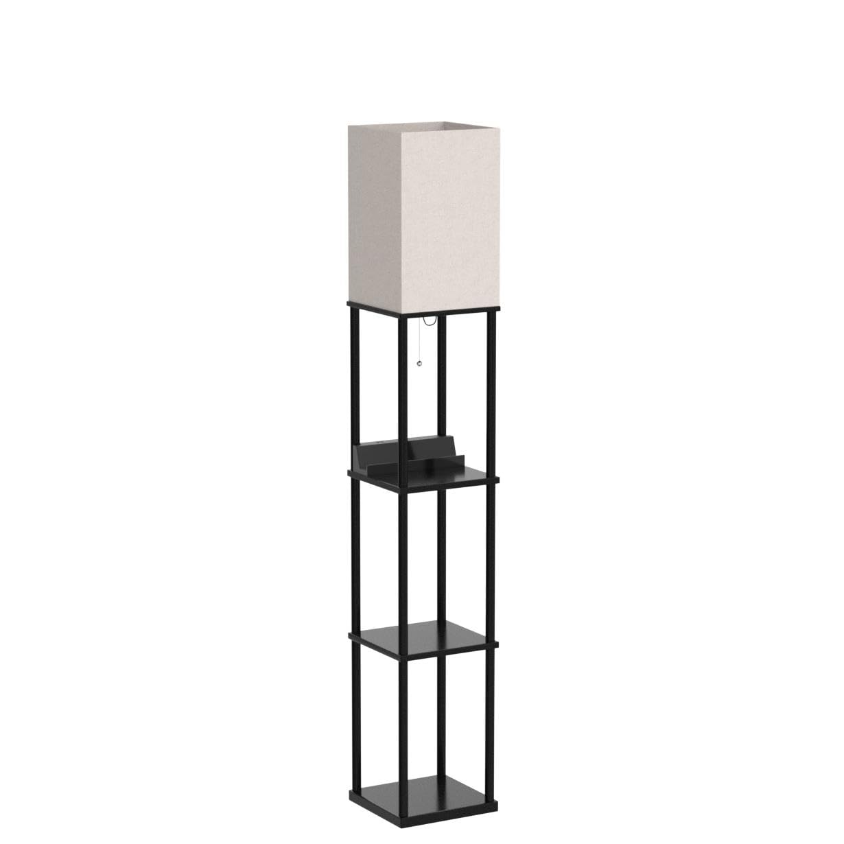 Addlon shelf floor lamp with a heavy, stable base to prevent wobble.